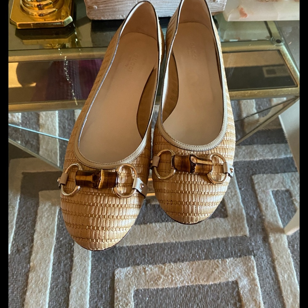 Gucci Bamboo rattan flats